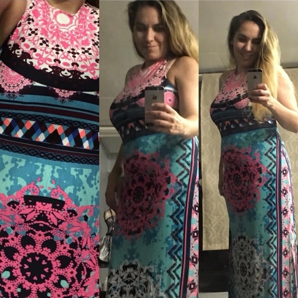 ⭐️PRICE FIRM⭐️ Pool Side Chillin Dress Aqua Maxi Dress - Picture 4 of 10